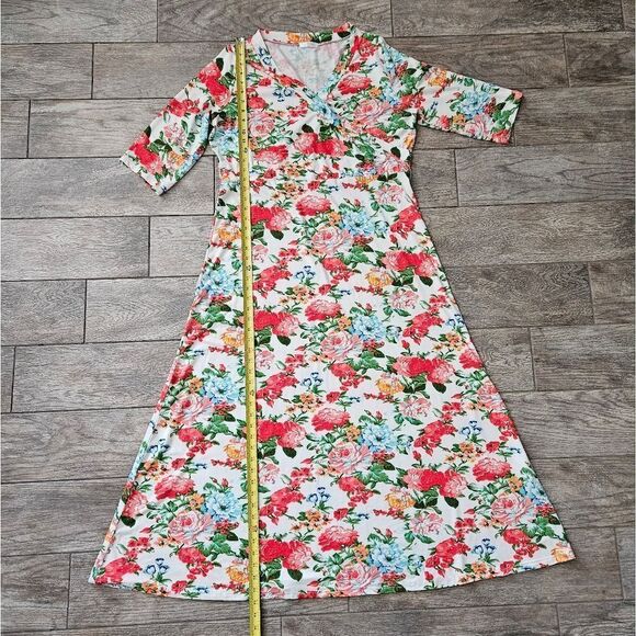 Measeor Short Sleeve Floral Maxi Dress Size XXL - Picture 4 of 15